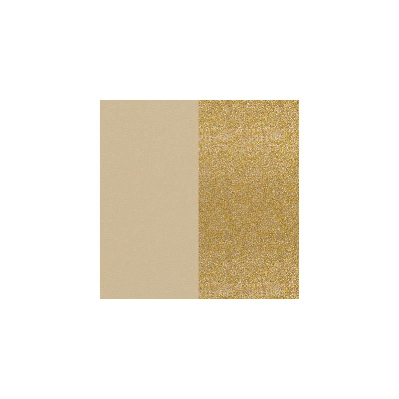 CUIR BAGUE 8MM CRÈME/OR PAILLETTES