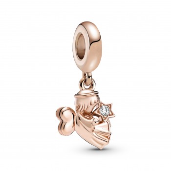 CHARM PENDANT ANGE À AILES EN FORME DE COEUR PANDORA ROSE