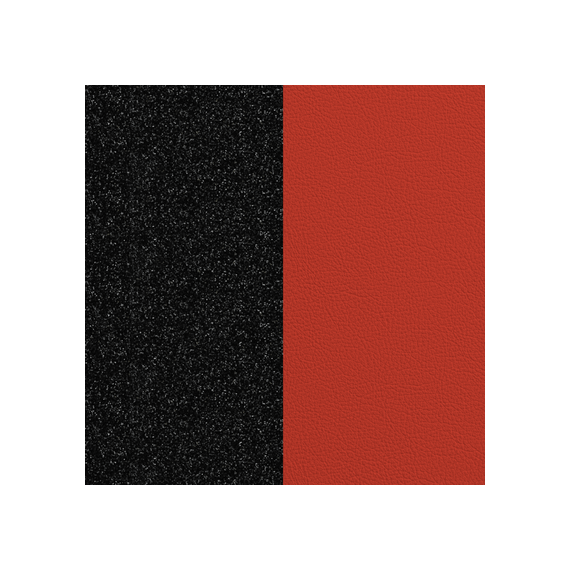 CUIR BAGUE 8MM PAILLETTES NOIRES/ROUGE
