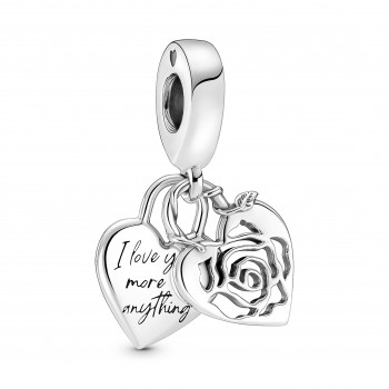 CHARM PENDANT CADENAS COEUR ROSE