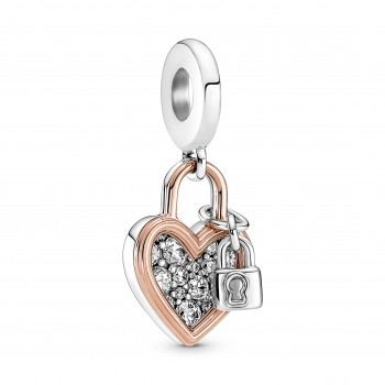 CHARM PENDANT DOUBLE CADENAS COEUR