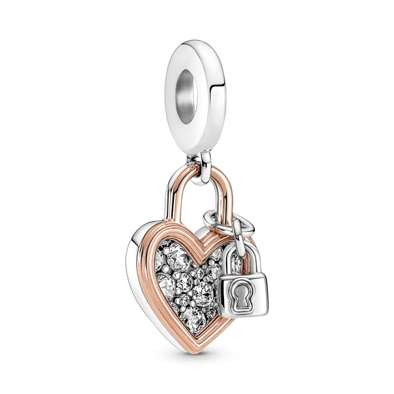 CHARM PENDANT DOUBLE CADENAS COEUR