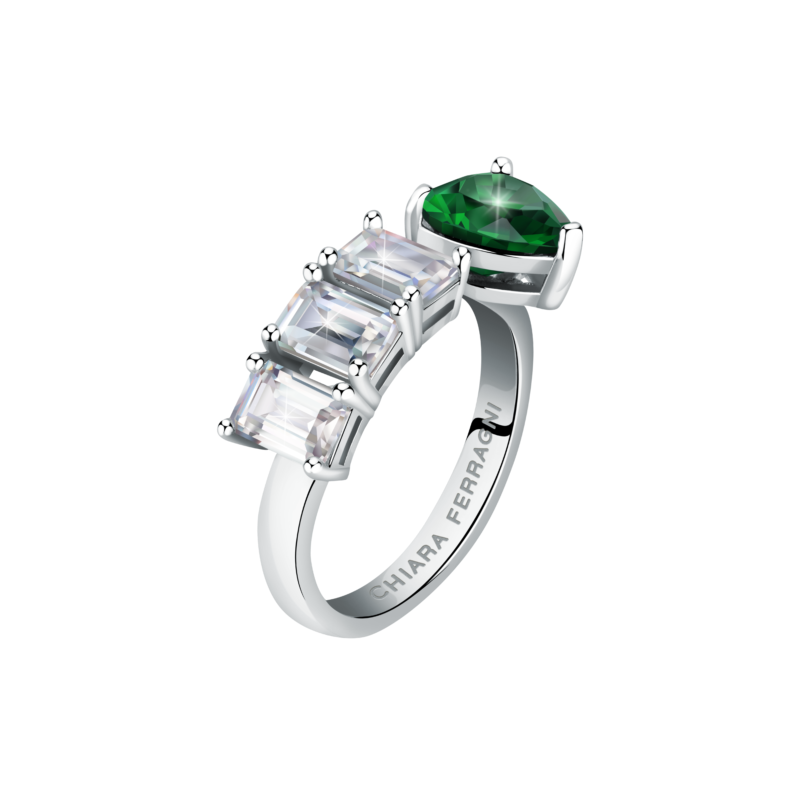 BAGUE CHIARA FERRAGNI COEUR VERT T54