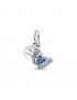 CHARM PENDANT DOUBLE PAPILLON BLEU ET CITATION