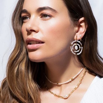 AGATHA BOUCLES D OREILLES PENDANTES PERLES - DORÉ