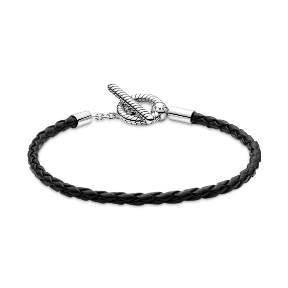 BRACELET FERMOIR T EN CUIR TRESSÉ T3