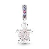 CHARM PENDANT TORTUE DE MER ROSE EN VERRE DE MURANO