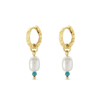 AGATHA MINI CRÉOLES O SOLEIL PERLE - DORÉ