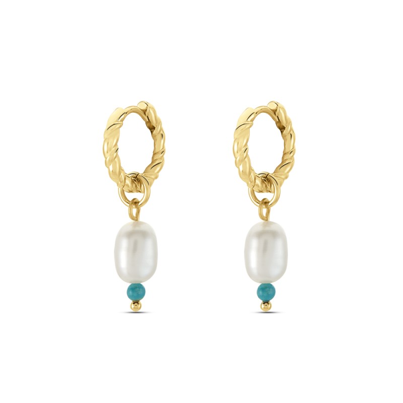 AGATHA MINI CRÉOLES O SOLEIL PERLE - DORÉ