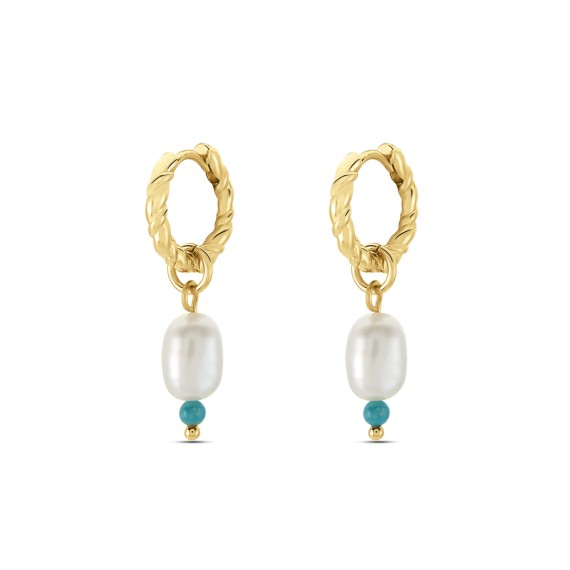 AGATHA MINI CRÉOLES O SOLEIL PERLE - DORÉ