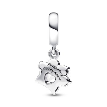 CHARM PENDANT EMPREINTE DE PATTE D ANIMAL DE COMPAGNIE SCINTILLANT