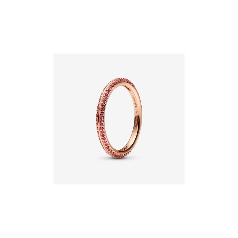 BAGUE ANNEAU ROSÉ PAVÉ T48