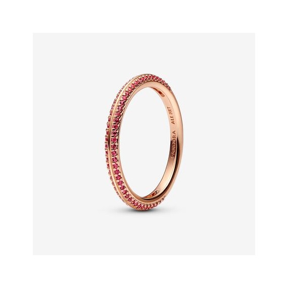 BAGUE ANNEAU ROSÉ PAVÉ T48