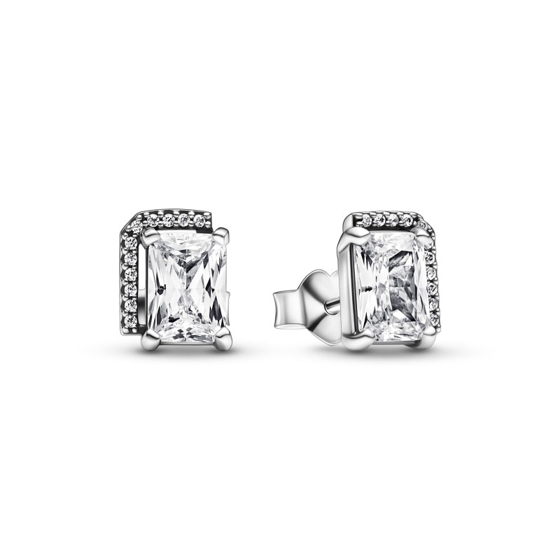 CLOUS D OREILLES HALO SCINTILLANT RECTANGULAIRE