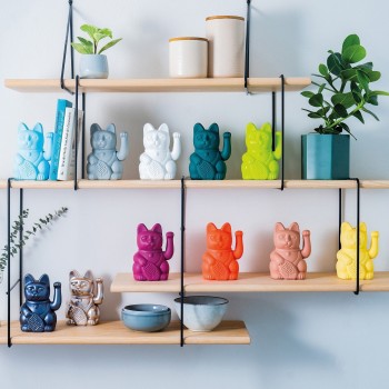 CHAT PORTE-BONHEUR MANEKI NEKO NOIR BRILLANT