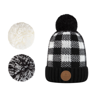 BONNET À POMPONS CABAÏA SCORPION NOIR