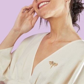 BROCHE PLANÈTE BIGBANG - DORÉ