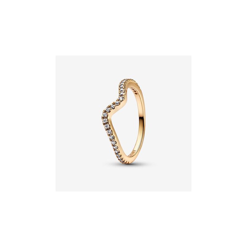 BAGUE VAGUE SCINTILLANTE DORÉE T52