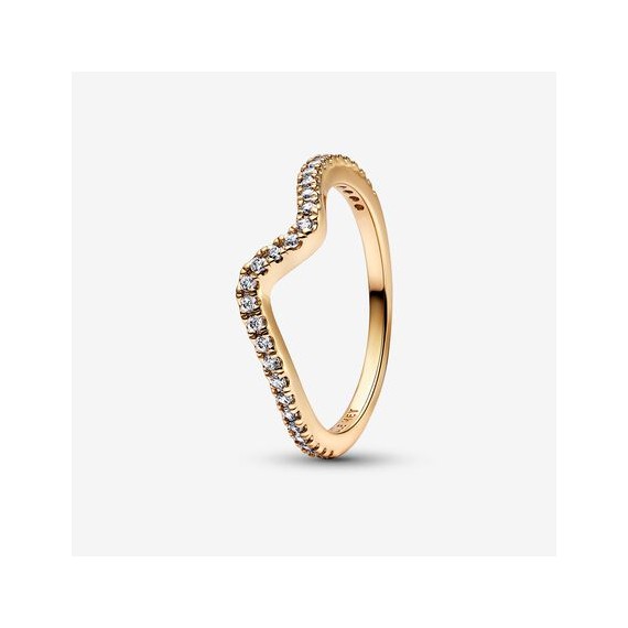 BAGUE VAGUE SCINTILLANTE DORÉE T52