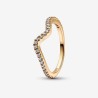 BAGUE VAGUE SCINTILLANTE DORÉE T52