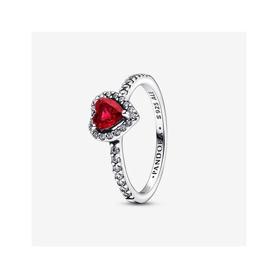 BAGUE COEUR ROUGE SURÉLEVÉ T50