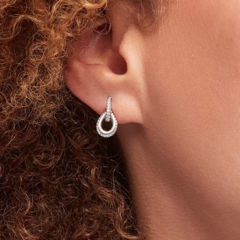 AGATHA BOUCLES D OREILLES PENDANTES GEMINI - ARGENTÉ