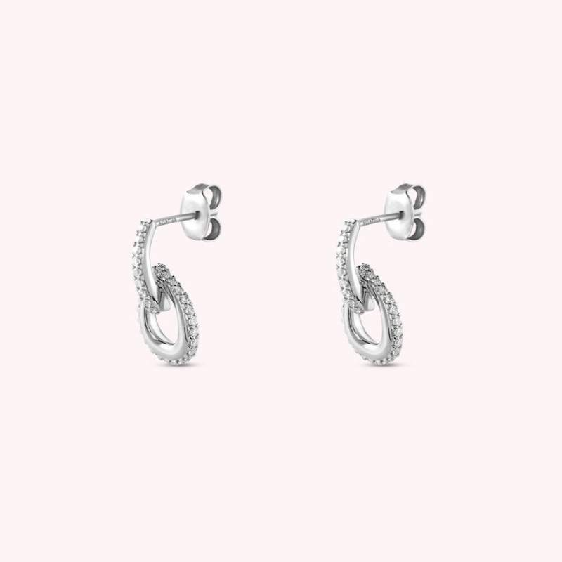 AGATHA BOUCLES D OREILLES PENDANTES GEMINI - ARGENTÉ