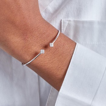 AGATHA BRACELET JONC BELOVED - ARGENTÉ