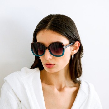 LUNETTES DE SOLEIL OKKIA ANNA - TURQUOISE ET ÉCAILLE