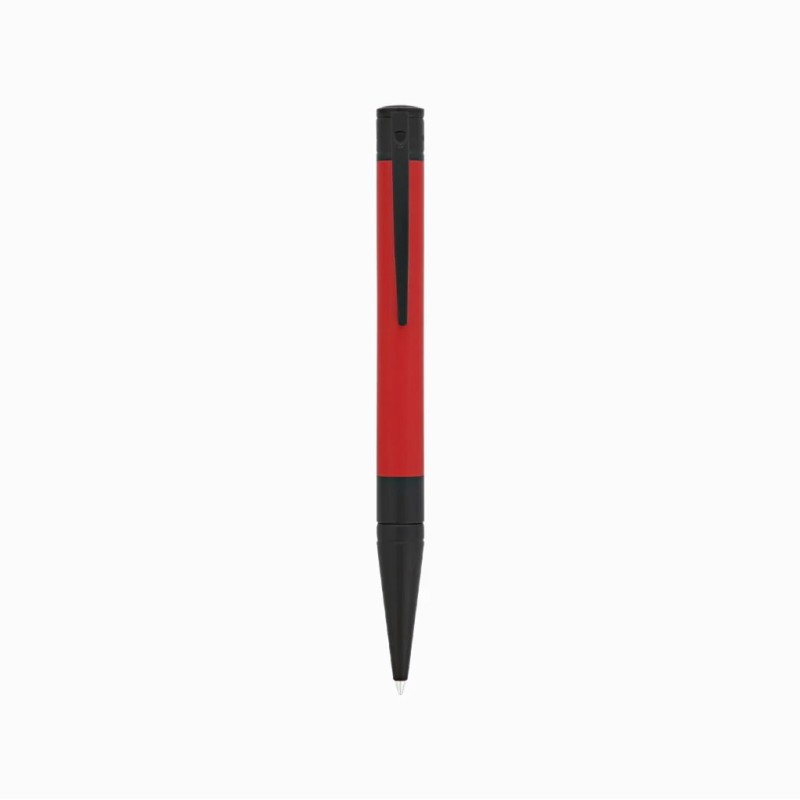 STYLO BILLE D-INITIAL NOIR ET ROUGE MAT S.T. DUPONT
