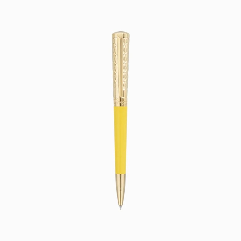 STYLO BILLE LIBERTÉ LAQUE JAUNE ET OR JAUNE S.T. DUPONT
