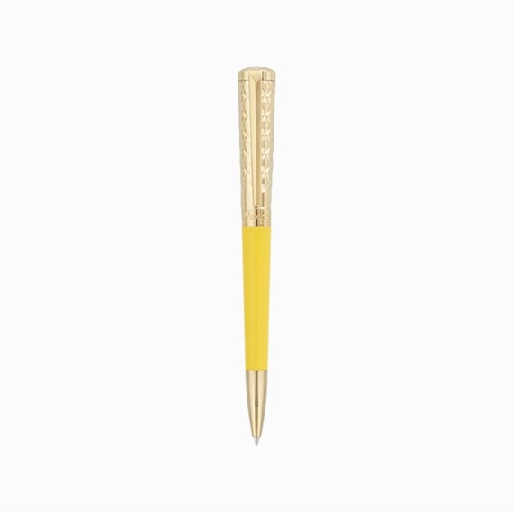 STYLO BILLE LIBERTÉ LAQUE JAUNE ET OR JAUNE S.T. DUPONT