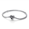 BRACELET MAILLE SERPENT FERMOIR COEUR DE L INFINI SCINTILLANT 17CM