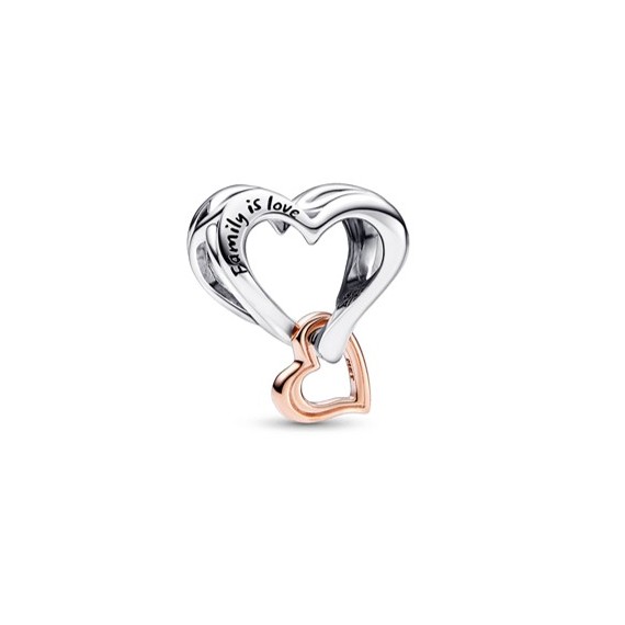 CHARM COEUR DE L INFINI AJOURÉ BICOLORE