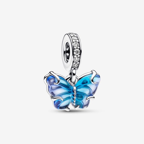 CHARM PENDANT PAPILLON MURANO BLEU