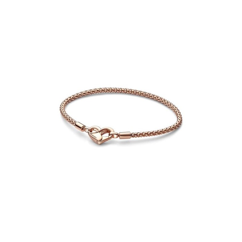 BRACELET MAILLE CLOUTÉE ROSÉ 19CM