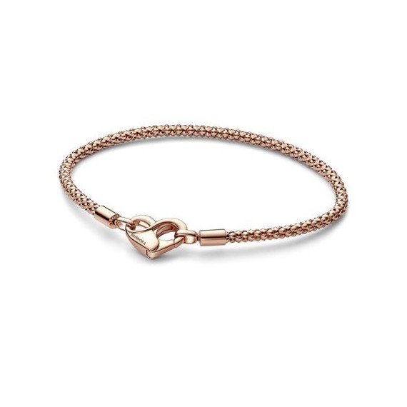 BRACELET MAILLE CLOUTÉE ROSÉ 19CM