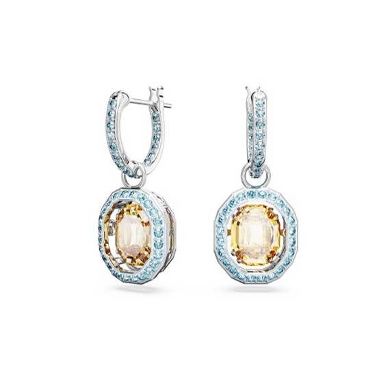 BOUCLES D OREILLES CHROMA - ARGENTÉ BLEU ET JAUNE