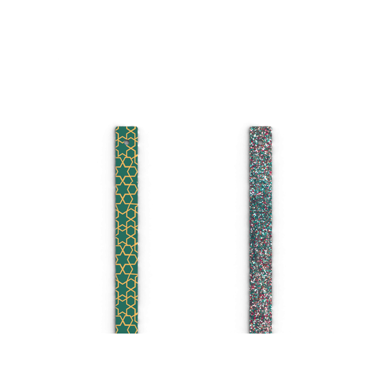 CUIR MANCHETTE MEDINA BLEUE/PAILLETTES MULTICOLORES 8 MM