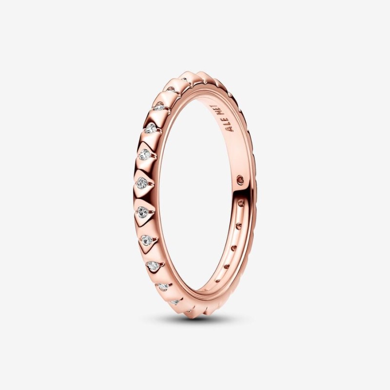 BAGUE PYRAMIDES ROSÉE T52