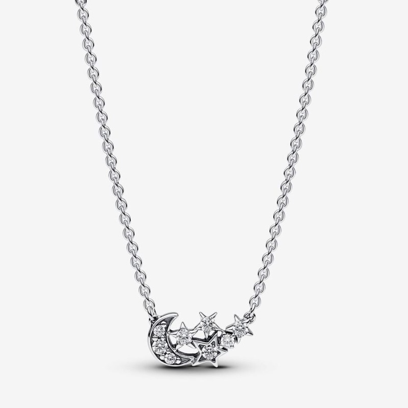 COLLIER LUNE ET ÉTOILE SCINTILLANTE