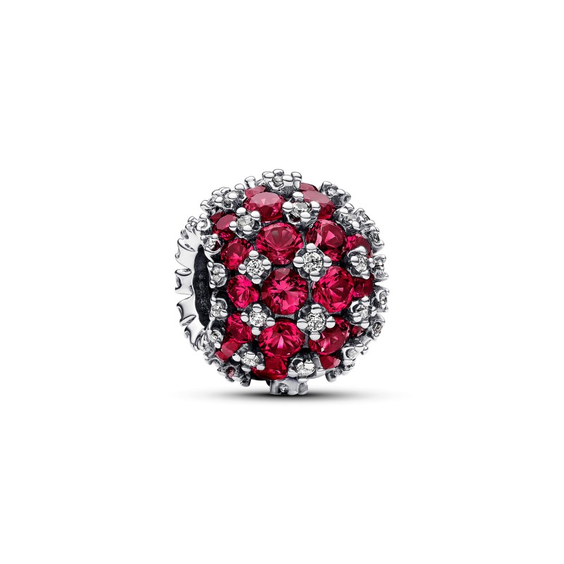 CHARM ROUGE ROND PAVÉ SCINTILLANT
