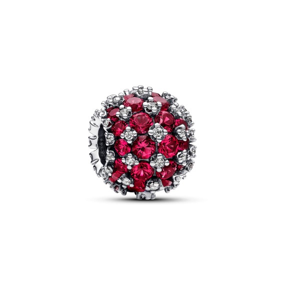 CHARM ROUGE ROND PAVÉ SCINTILLANT