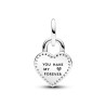 CHARM PENDANT DOUBLE CADENAS COEUR BARRE PIVOTANTE