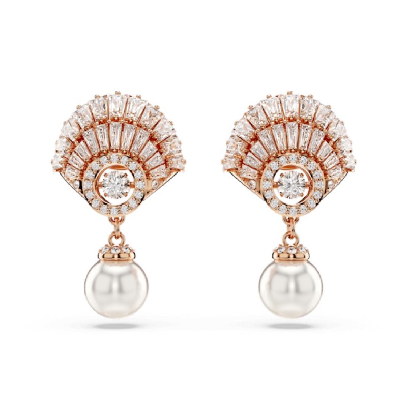 BOUCLES D OREILLES IDYLLIA COQUILLAGE - ROSÉ/PERLE