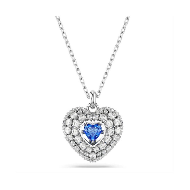 COLLIER HYPERBOLA COEUR - ARGENTÉ/BLEU