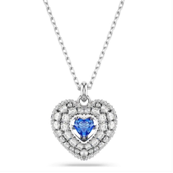 COLLIER HYPERBOLA COEUR - ARGENTÉ/BLEU