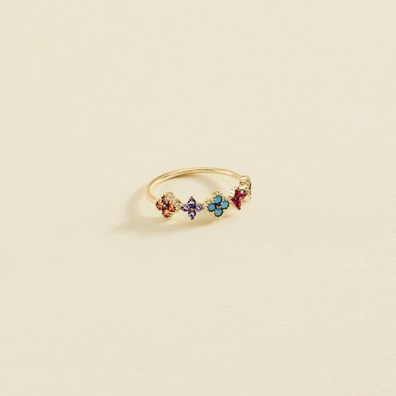 BAGUE FINE BELOVED - MULTICOLORE/DORÉ T52