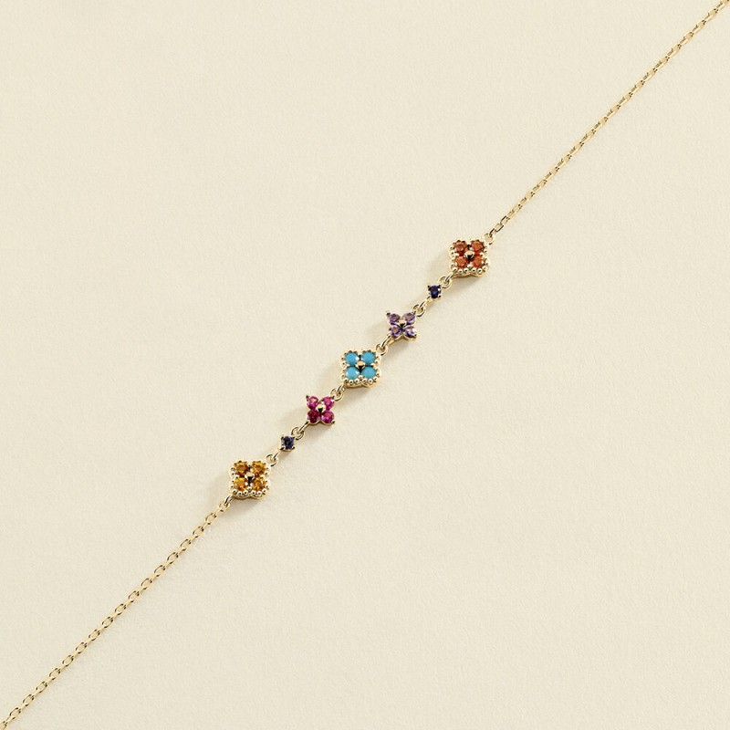 BRACLET SOUPLE BELOVED - MULTICOLORE/DORÉ