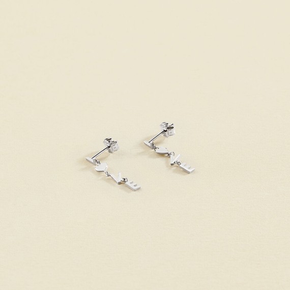 BOUCLES D OREILLES PENDANTE WITH LOVE - ARGENTÉ